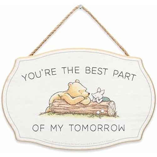 Open Road Brands Disney Winnie the Pooh You're the Best Part Hanging Wood Wall Decor