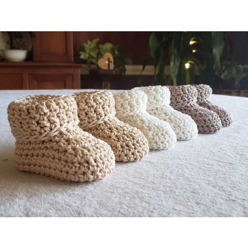 100% Mercerized Cotton | A pair of Baby shoes | Baby booties | Newborn (0-1month) | 1-3months | 3-6months Crochet | Baby gift