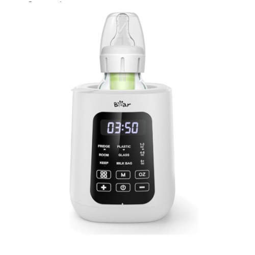 Bear Baby Bottle Warmer, Milk Warmer Breastmilk Bag Formula Fast Warming for New Born Baby Bottles, with Time Temp Control Automatic Shut Off at Home Use
