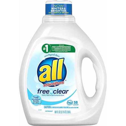 all Liquid Laundry Detergent, Free Clear for Sensitive Skin, 58 Loads, 88 Fluid Ounce