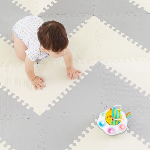 GreyCream Playspot Geo Foam Floor Tiles | skiphop.com