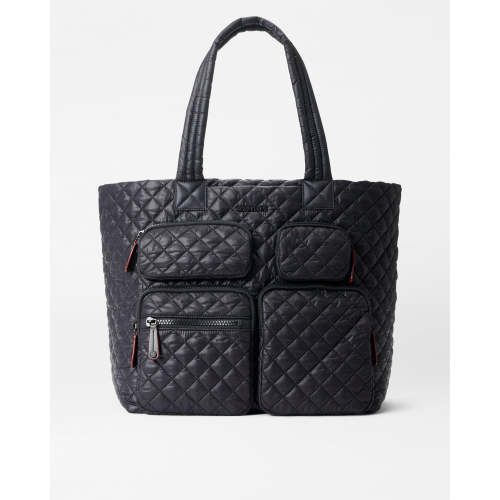 Large Metro Quilted Travel Tote Bag in Black| MZ Wallace