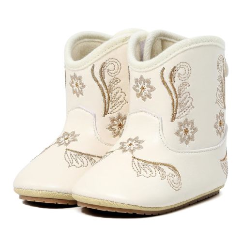 Infant Toddler Western Boots Cowgirl Cowboy Soft Rubber Sole Booties for Baby Girls Boys 3-18 Months