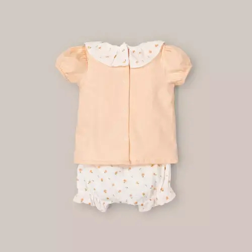 Ruffle Short Baby Set melocoton|Doña Carmen