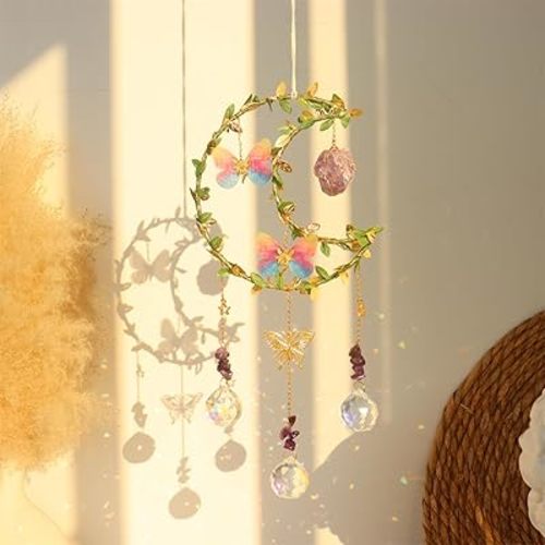 Butterfly Suncatcher - Amethyst Moon Crystal