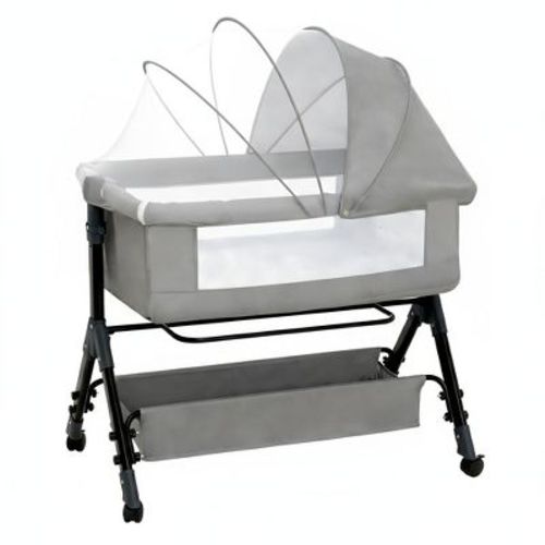 Foalom Baby Bassinet 3 in 1 Baby Bassinet Bedside Sleeper, Easy Assemble Amd Folding Portable Baby Cradle