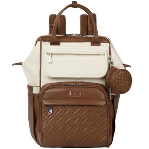 BabbleRoo Diaper Bag Backpack: Ultimate Baby Bag, Versatile Baby Diaper Bag for Modern Parents, Black & Apricot, 1 pc
