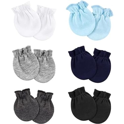 Newborn Baby Mittens No Scratch Cotton Elastic Wrist Gloves Infant Toddler Mittens for Baby Boy Girl 0-6 Months