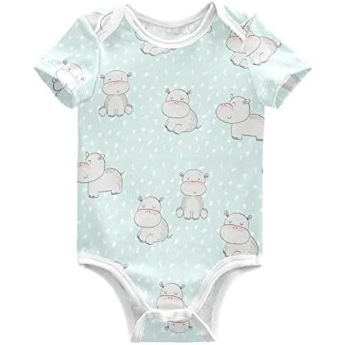 Baby Bodysuits Cute Cats Short Sleeve Cotton Baby Suits for Boys Girls 0-24 Months