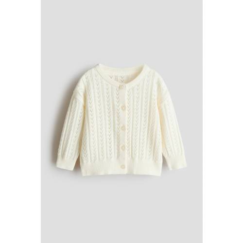 PATTERN-KNIT COTTON CARDIGAN