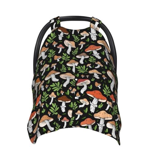 Mushroom Baby Car Seat Canopy Cover Multi Use Shower Gift, Nursing Cover for Mom Nursing Covers, Mushroom Baby Stuff Items