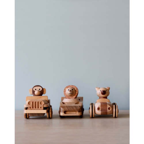 Wooden Animal Pull-Back Car– Odin Parker