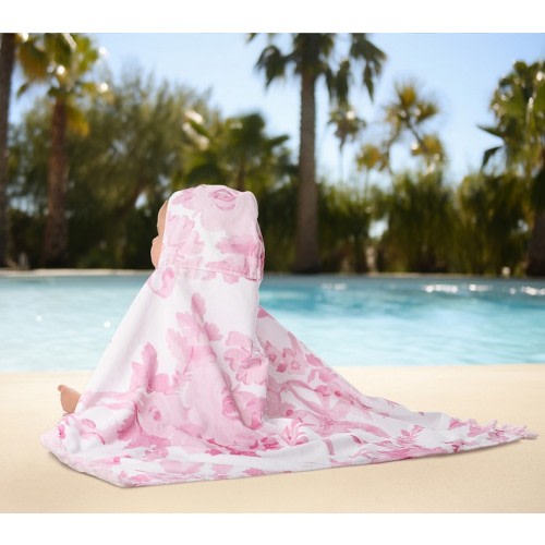 LoveShackFancy Damask Baby Beach Hooded Towel UPF 50+