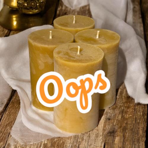 Oops Pillar Beeswax Candle - Beeswax Pillar Candle Pure Beeswax from Beekeepers Hives