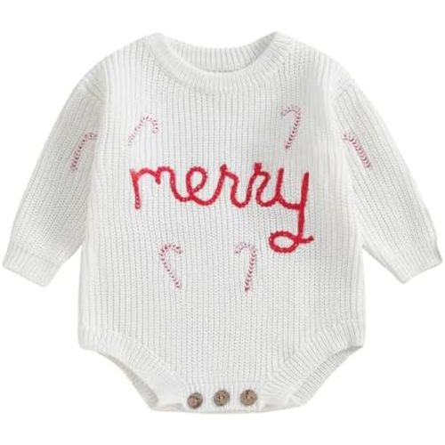 woshilaocai Baby Boy Girl Sweater Oversized Long Sleeve Romper Warm Crewneck Bodysuit Knitted Winter Clothes