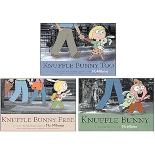 Knuffle Bunny Series 3 Books Collection Set By Mo Willems (Knuffle Bunny, Knuffle Bunny Too, Knuffle Bunny Free)