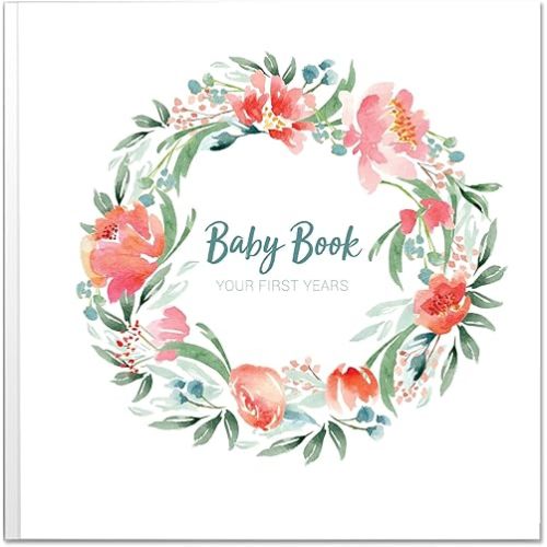 Peachly Baby Memory Book For Girls Milestone Keepsake Journal | First Five Years Baby Girl Memory Book | Baby Keepsakes First Year Memory Book | Baby Girl Baby Book | Bloom