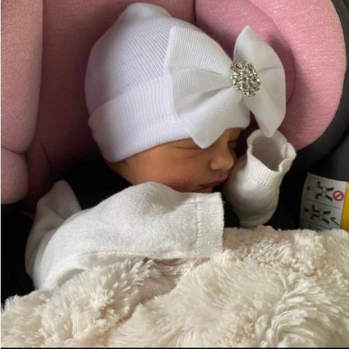 USA made hospital hat, Newborn hat girl, newborn beanie, infant baby hat, coming home outfit, baby hospital hat, newborn hospital hat w/bow
