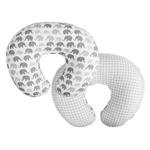 Boppy Nursing Pillow Cover, Premium Quick-Dry Fabric, Gray Elephants, Fits The Original Support Boppy Pillow for Breastfeeding and Bottle Feeding, Cover Only