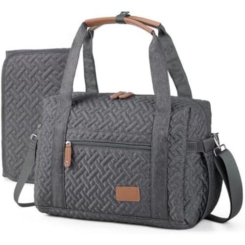 JOLLITO Diaper Bag Tote, Large Capacity Travel Diaper Bags With Changing Pad, Hospital Bag For Labor Delivery, Baby Bag
