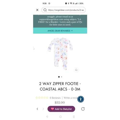 2 Way Zipper Footie - Coastal ABCs