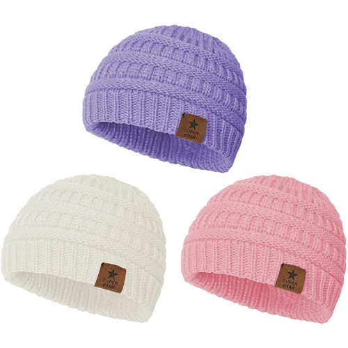Soft Warm Knitted Baby Hats Caps Cute Cozy Chunky Winter Infant Toddler Baby Beanies for Boys Girls