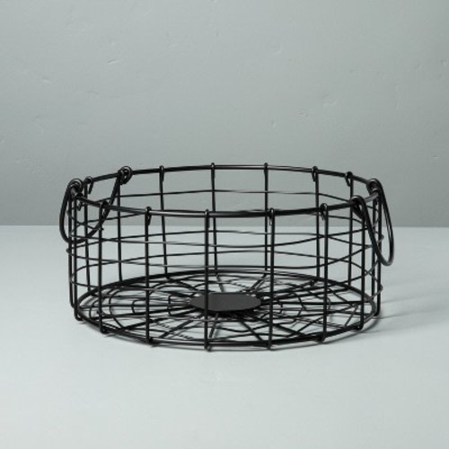 Large Round Wire Storage Basket With Handles Black - Hearth & Hand™ With Magnolia