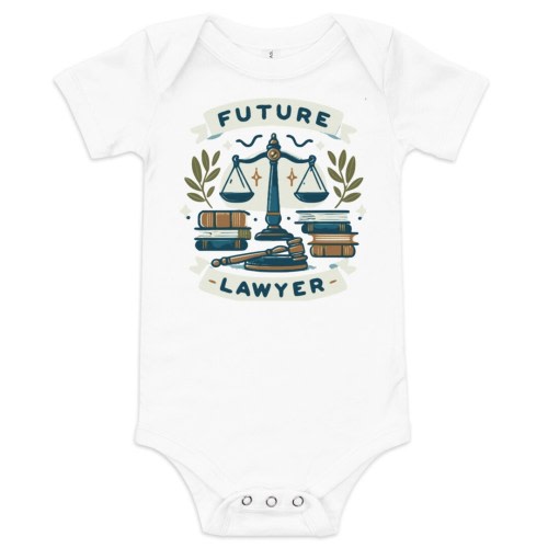 Future Lawyer Baby Onesie - Classic Scales of Justice Infant Bodysuit for Little Litigators