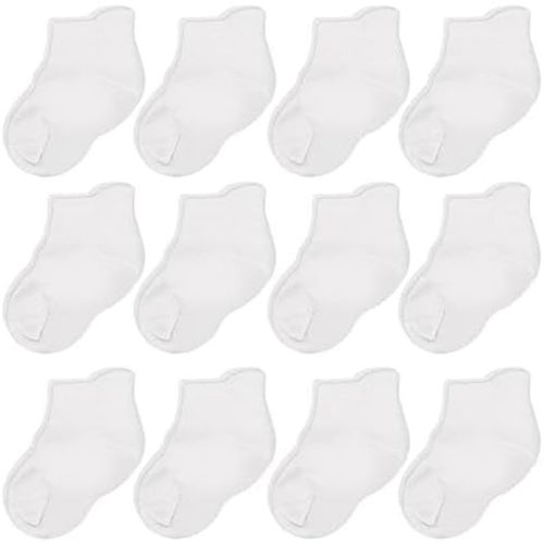 CozyWay Ankle Style Socks for Little Girls & Boys, Infants, Toddlers, Children - 12 Pairs