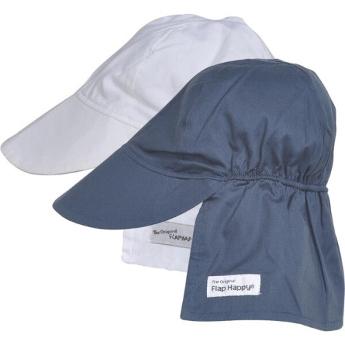 Original Flap Hat 2 Pack, Navy & White - Flap Happy Hats & Mittens | Maisonette