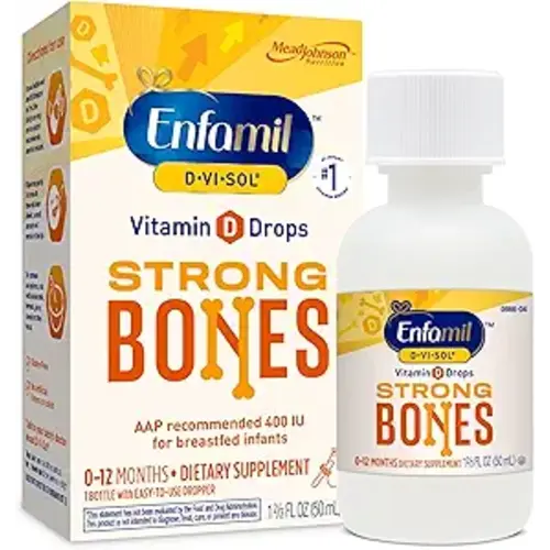 Enfamil Baby Vitamin D-Vi-Sol Liquid Vitamin D Drops, Supports Strong Teeth & Bone Development, 50mL Bottle