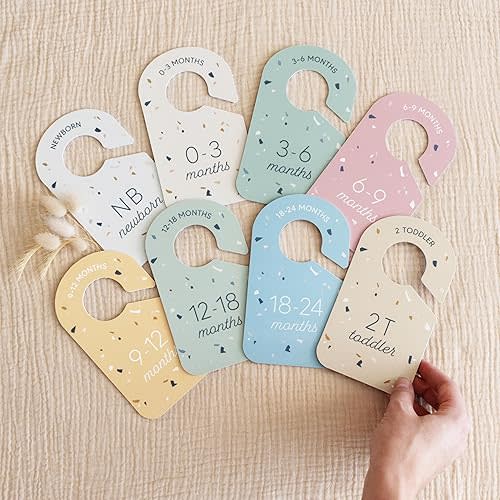KIBAGA Beautiful Baby Closet Dividers for Clothes - Double-Sided Organizer from Newborn to 24 Months - Adorable Nursery Decor Hanger Dividers Easily Organize Your Little Baby Girls or Boys Room