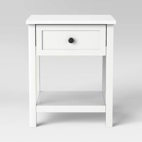 Traditional Side Table with Storage Drawer Classic White - Room Essentials™