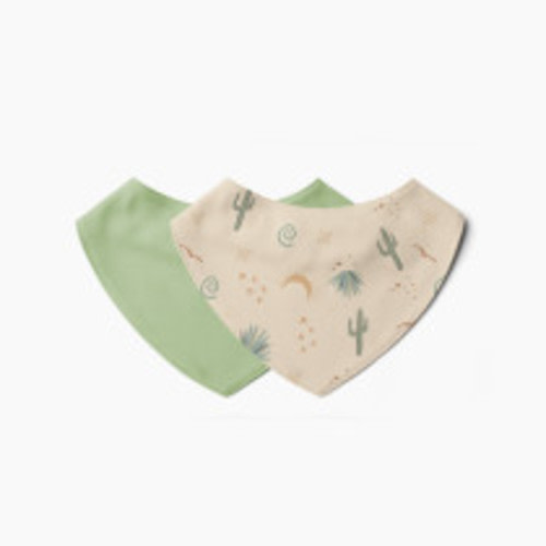 Goumi Kids x Babylist 2 Pack Bandana Bibs - Fern + Cactus