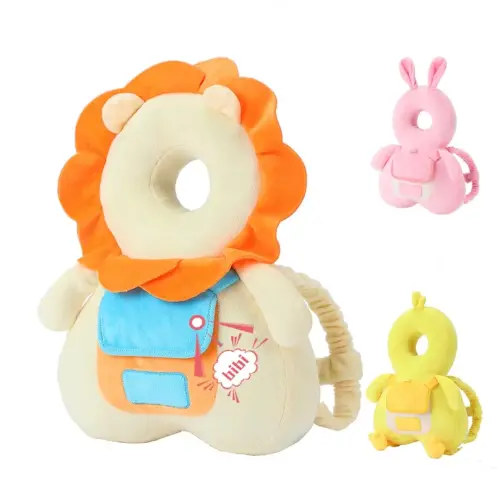 JunNeng Baby Head Protector Backpack with Squeaker,Toddler Head Safety Protection Cushion, Yellow Lion