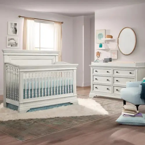 Imagio Baby Ashley 2-piece Crib Set, Brushed White