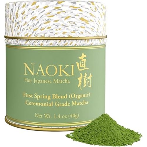 Naoki Matcha Organic Ceremonial First Spring Blend – Authentic Japanese First Harvest Ceremonial Grade Matcha Green Tea Powder from Kagoshima, Japan (40g / 1.4oz)