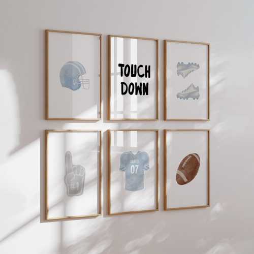 Personalized Football Nursery Decor: Vintage Sports Wall Art (Digital Download)