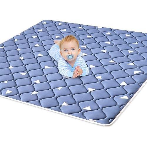 Premium Foam Baby Play Mat, 50x50 Inch Foldable and Machine Washable Crawling Mat, Thicken Soft Baby Play Mats for Floor, Non-Slip Cushioned Baby Playmat for Infants, Babies, Toddlers