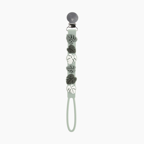 Loulou Lollipop Silicone Pacifier Clip - Monstera