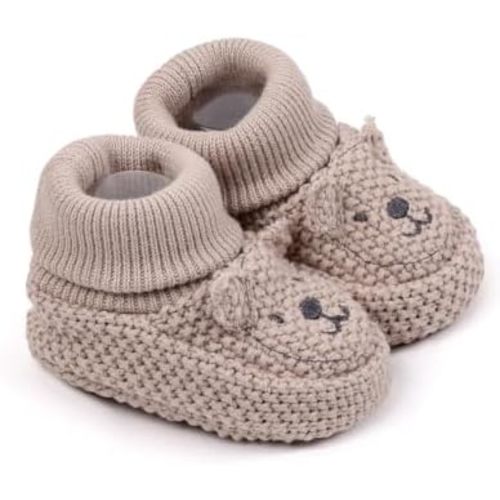 Infant Baby Boys Girls Knitted Booties Soft Cute First Walking Socks Winter Comfortable Warm Indoor Shoes 0-12M