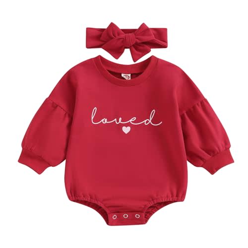 Ayalinggo Baby Girl Valentines Heart Shirt Bubble Romper Sweatshirt Onesie Newborn Valentines Day Clothes