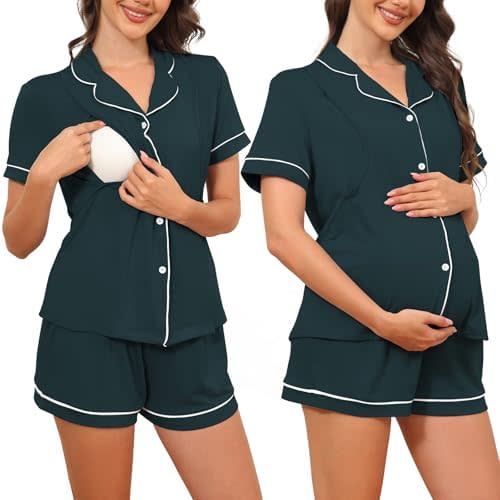 American Trends Maternity Nursing Pajamas Button Down Postpartum Lounge Sets for Women Pregnancy Breastfeeding Pjs