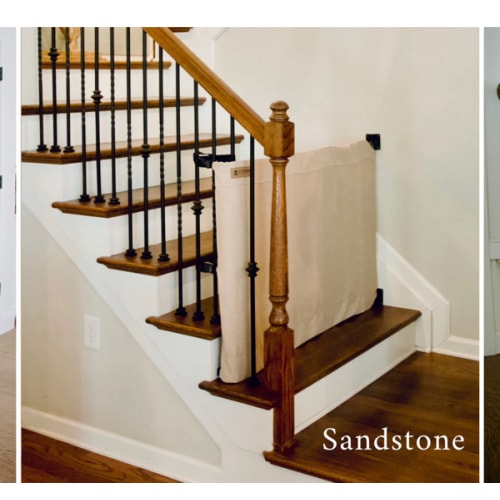 The Stair Barrier Wall-to-Banister (WB) Fabric Safety Gate
