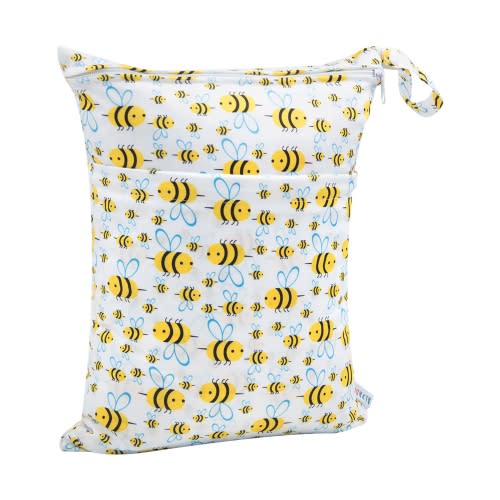 ALVABABY Diaper Wet/Dry Bag Waterproof Reusable with Two Zippered Pockets for Cloth Diapers, Swimsuits, Travel, and Gym (L-H117A)