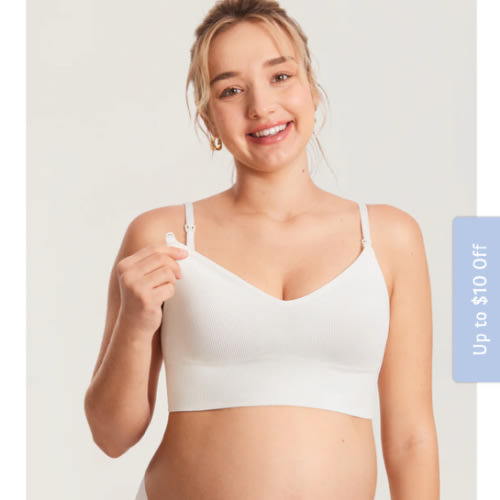 Ribbed V Neck Nursing Bralette