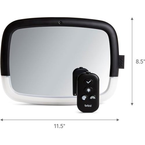 Munchkin® Brica® Night Light™ Pivot Baby in-Sight® Adjustable Car Mirror, Crash Tested and Shatter Resistant, Black