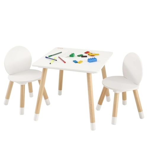 Amazon.com: VEVOR Kids Table and Chairs, Toddler Table and Chair Set, Children Wooden Multi-Activity Table for Play, Art, Craft, Reading, Learning, Eating, 1 Table and 2 Chairs : Home & Kitchen