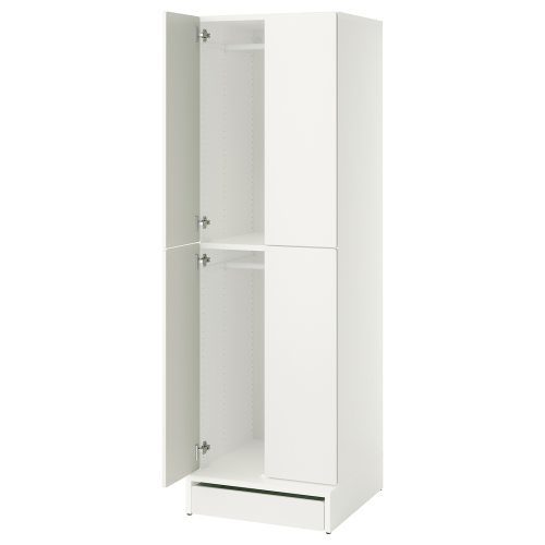 SMÅSTAD / UPPFÖRA Wardrobe - white white/with 2 clothes rails 23 5/8x25 5/8x77 1/8 "