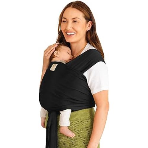 LÍLLÉbaby Dragonfly Wrap Ergonomic Baby Wrap Carrier for Newborns & Infants, Adjustable Infant Carrier for Babies 8-30 lbs - Black